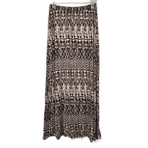 Joie by Anthropology Gamille Print Maxi Skirt Boho Black Pink White‎ Size XS